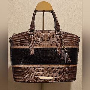 Brahman Croc Embossed Duxbury Satchel